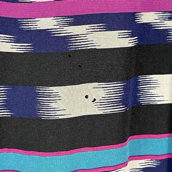 Yumi Kim Women’s Size XS Multi Color Striped Silk Lightweight Tie Keyhole Dress - Picture 12 of 12